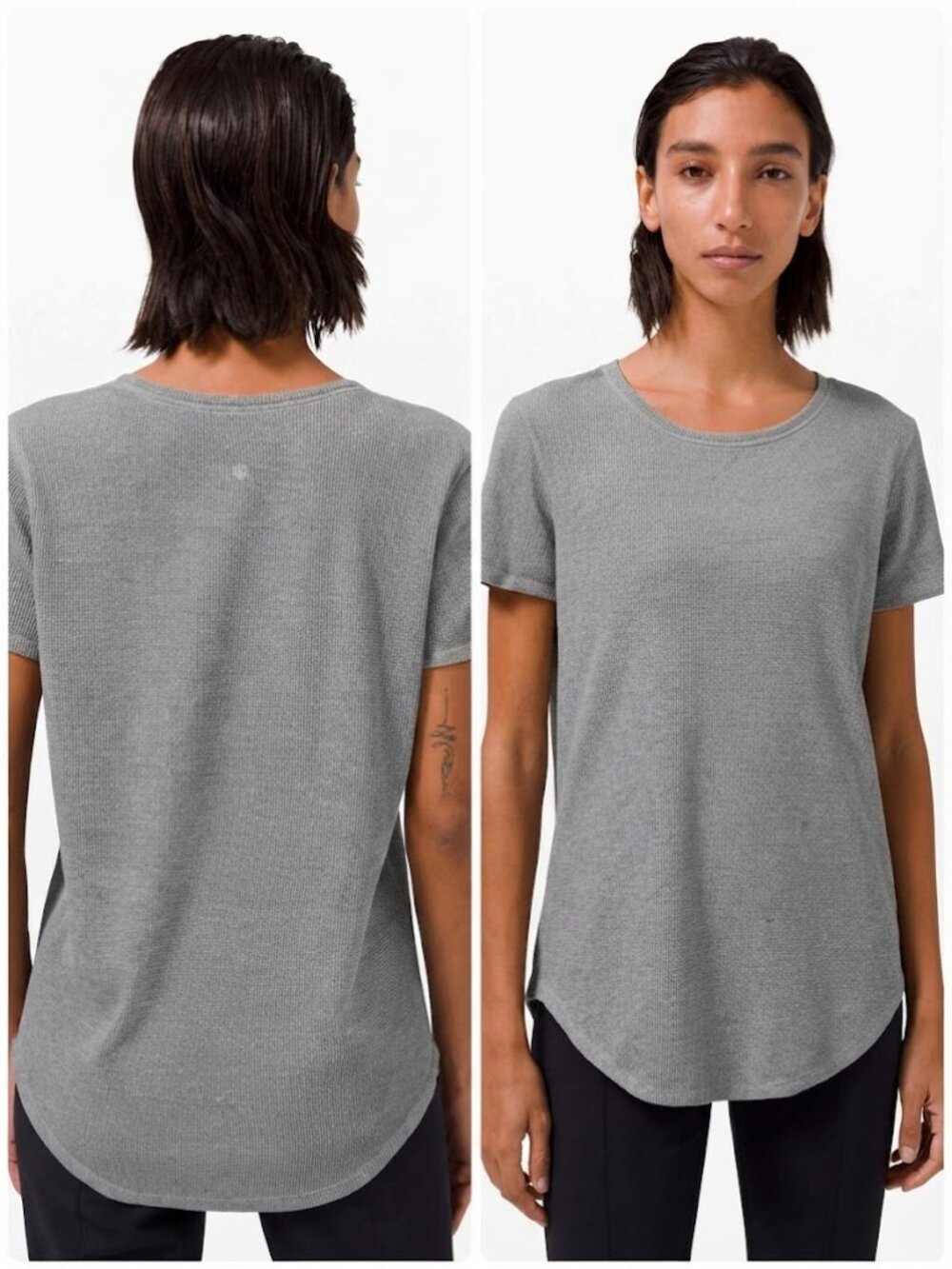 lLululemon Love Crew III *Waffle Heathered Core Medium Grey Sz L